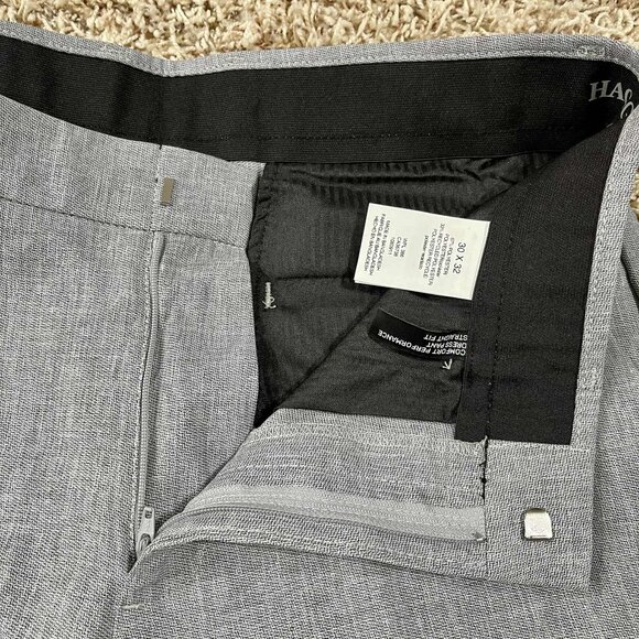 Haggar Men’s Non-Iron Straight Fit Performance Dress Pants Light Gray Size 30x32 - Picture 9 of 15